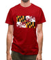 Maryland Grunge Style Flag Mens T-Shirt