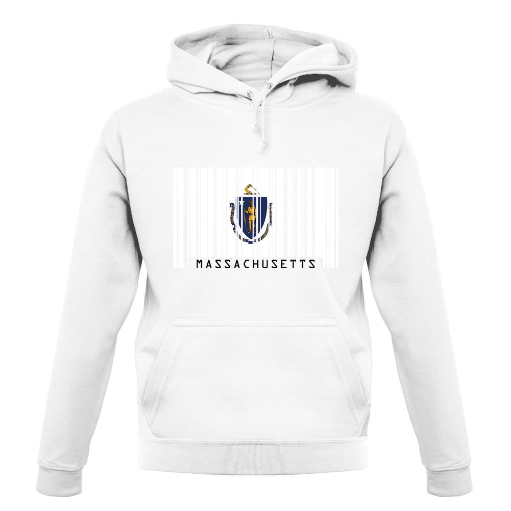 Massachusetts Barcode Style Flag unisex hoodie