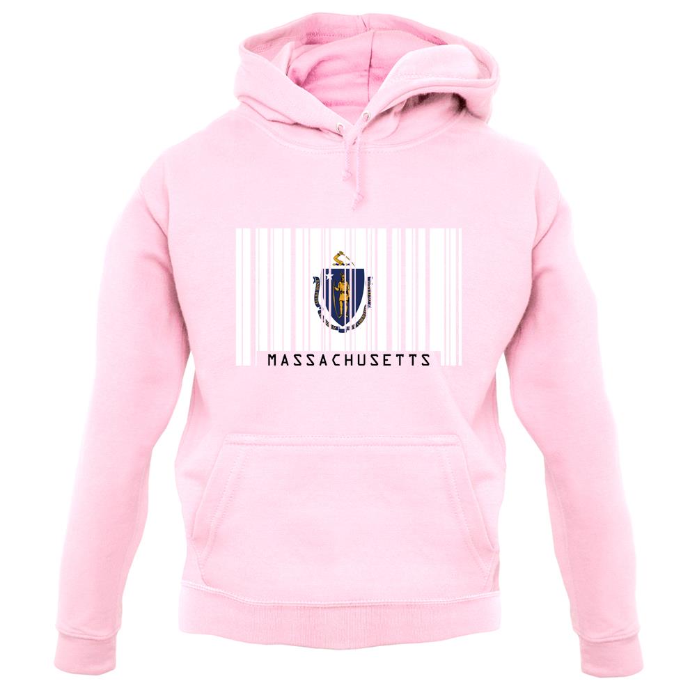 Massachusetts Barcode Style Flag unisex hoodie