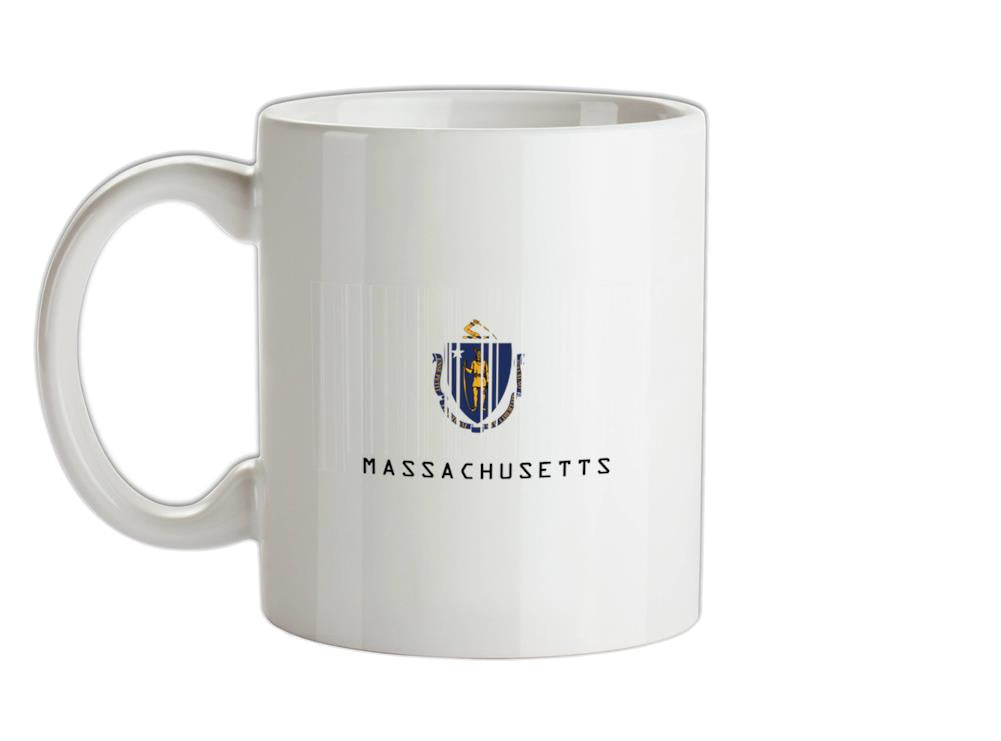 Massachusetts Barcode Style Flag Ceramic Mug