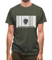 Massachusetts Barcode Style Flag Mens T-Shirt