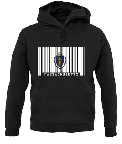 Massachusetts Barcode Style Flag unisex hoodie