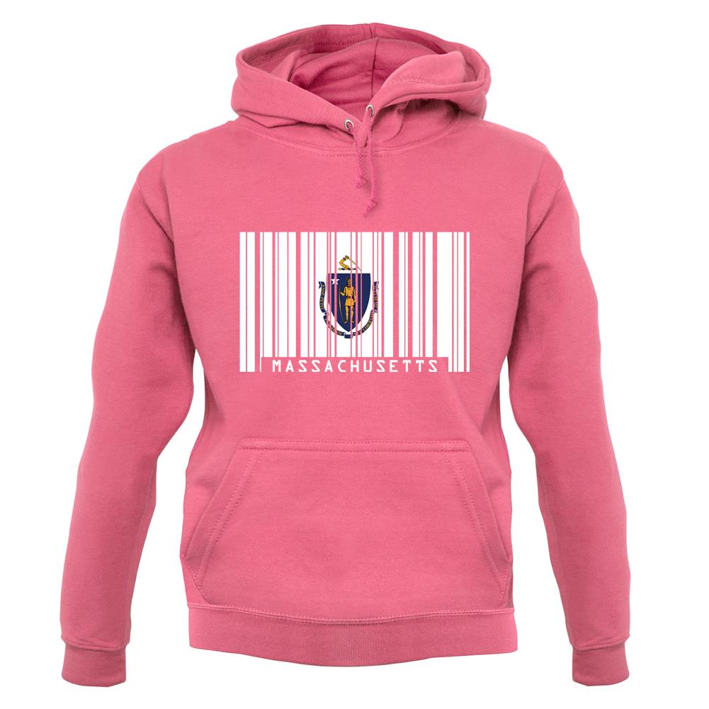Massachusetts Barcode Style Flag unisex hoodie