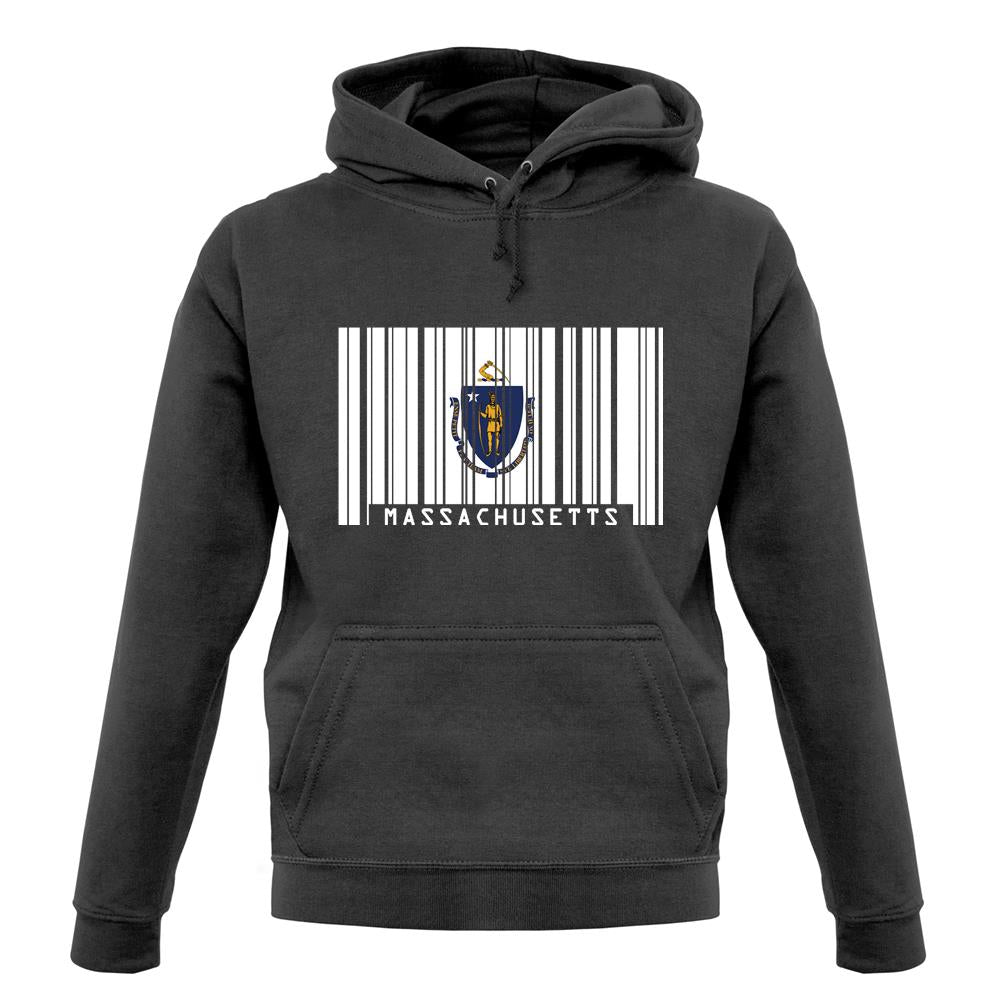 Massachusetts Barcode Style Flag unisex hoodie