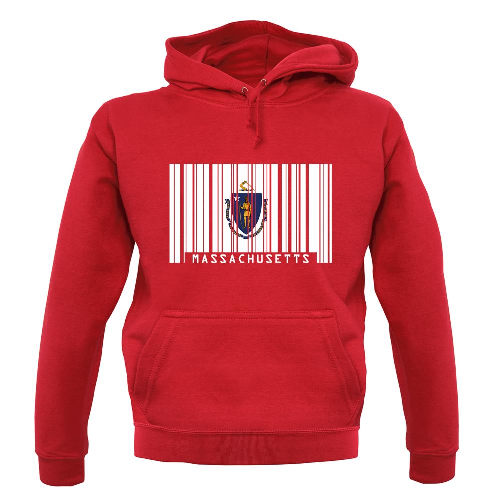 Massachusetts Barcode Style Flag unisex hoodie