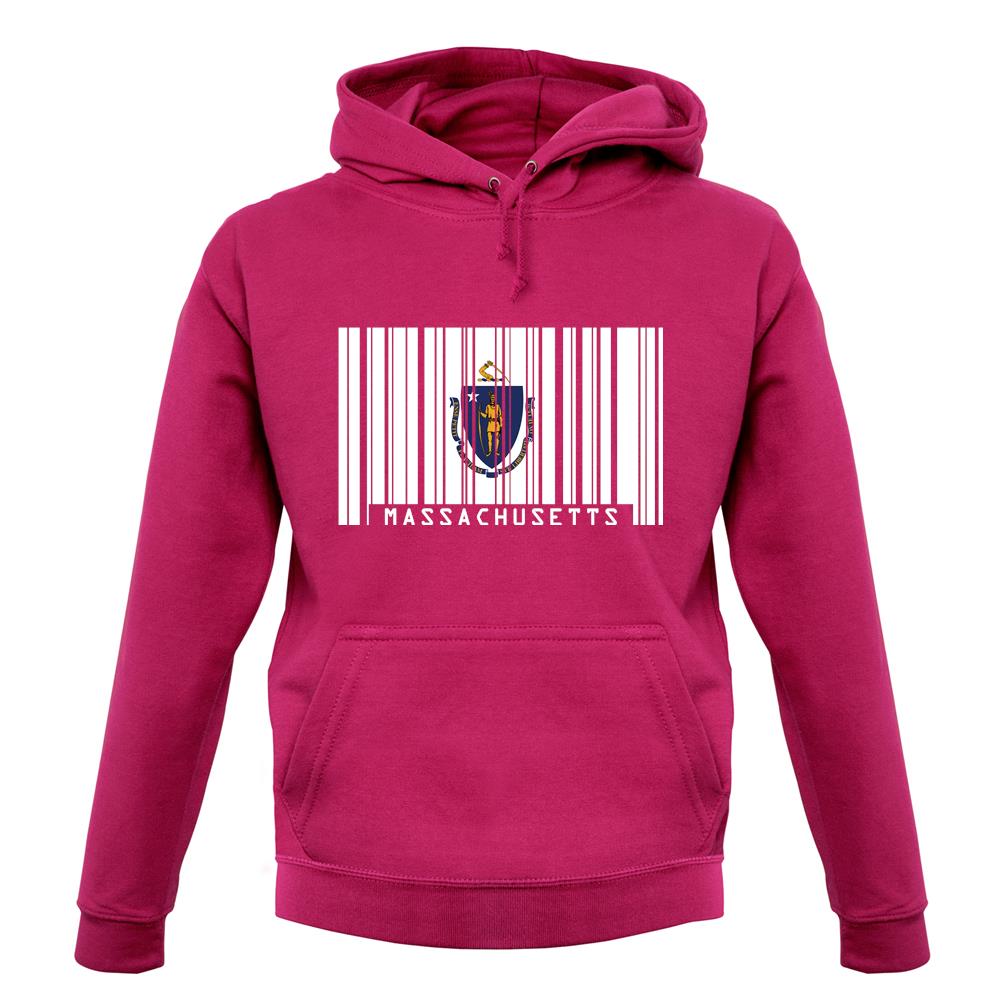 Massachusetts Barcode Style Flag unisex hoodie