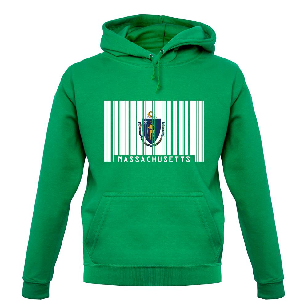 Massachusetts Barcode Style Flag unisex hoodie