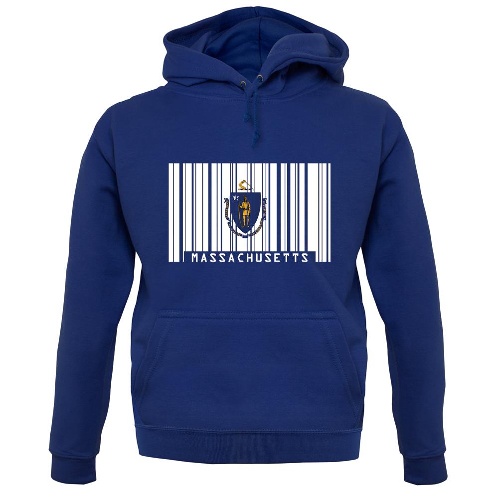 Massachusetts Barcode Style Flag unisex hoodie