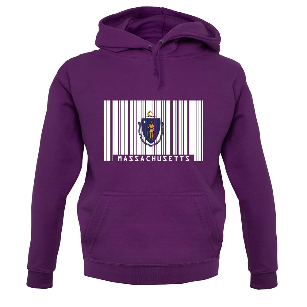 Massachusetts Barcode Style Flag unisex hoodie