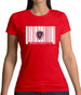 Massachusetts Barcode Style Flag Womens T-Shirt