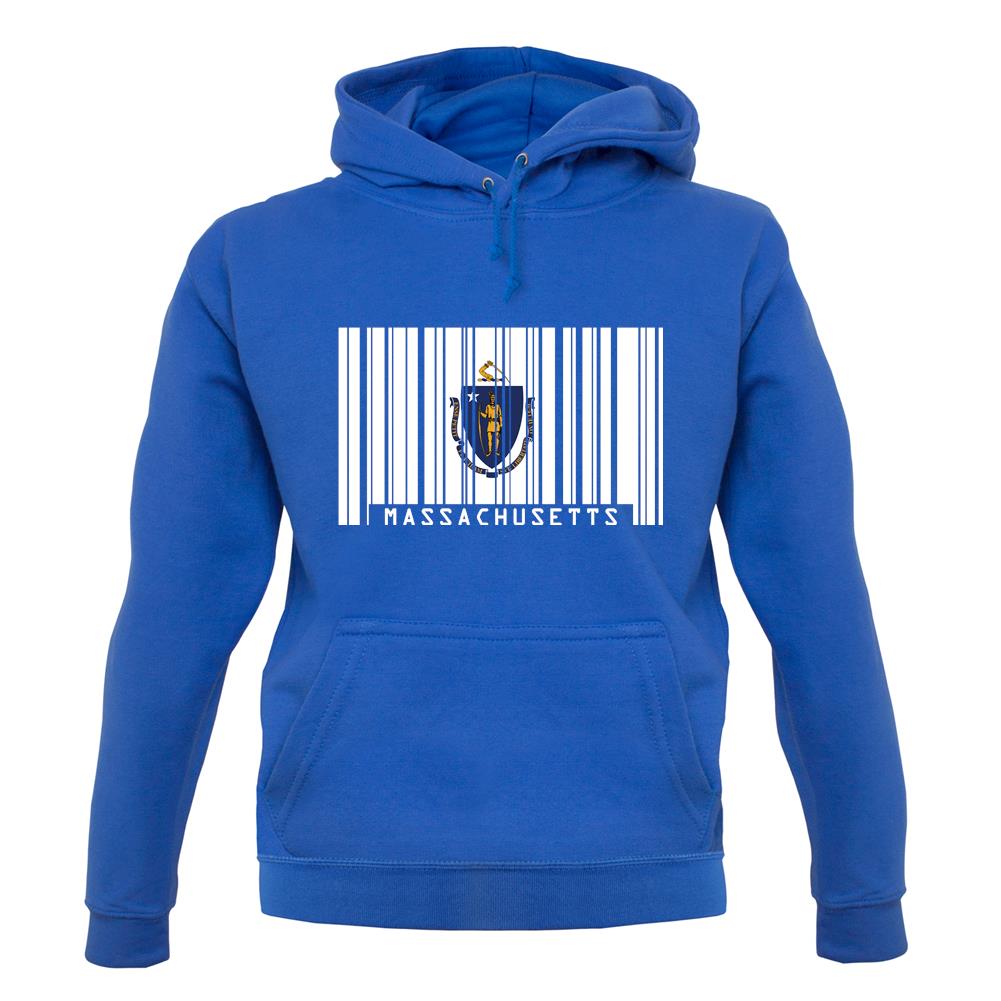Massachusetts Barcode Style Flag unisex hoodie