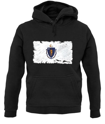 Massachusetts Grunge Style Flag unisex hoodie
