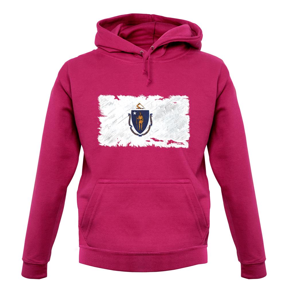 Massachusetts Grunge Style Flag unisex hoodie