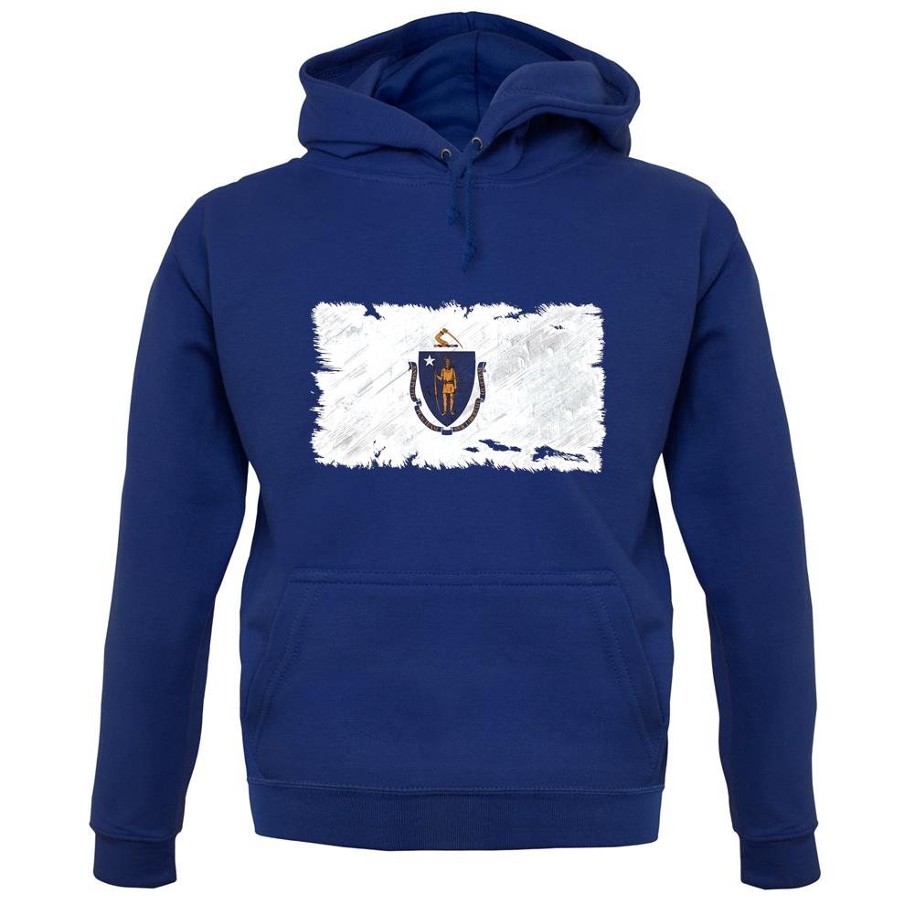 Massachusetts Grunge Style Flag unisex hoodie