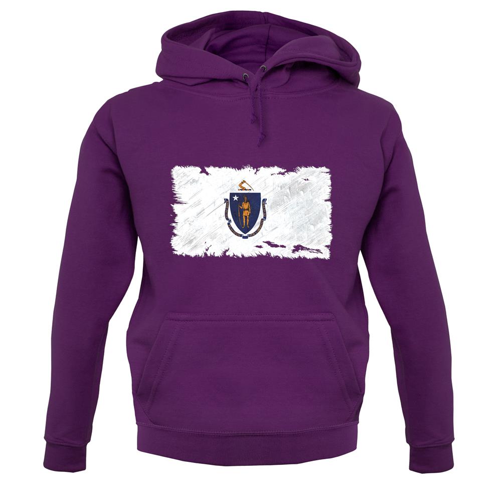 Massachusetts Grunge Style Flag unisex hoodie