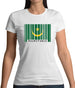 Mauritania Barcode Style Flag Womens T-Shirt