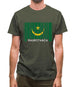 Mauritania Barcode Style Flag Mens T-Shirt