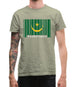 Mauritania Barcode Style Flag Mens T-Shirt