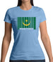 Mauritania Barcode Style Flag Womens T-Shirt