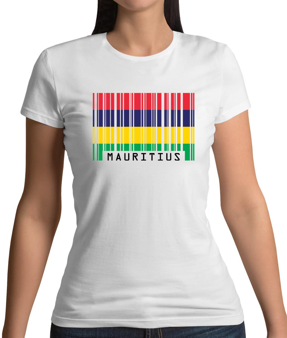Mauritius Barcode Style Flag Womens T-Shirt