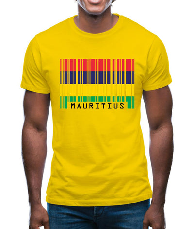 Mauritius Barcode Style Flag Mens T-Shirt