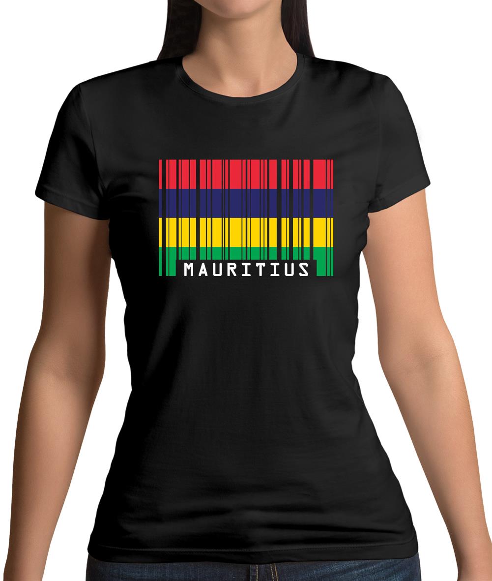 Mauritius Barcode Style Flag Womens T-Shirt