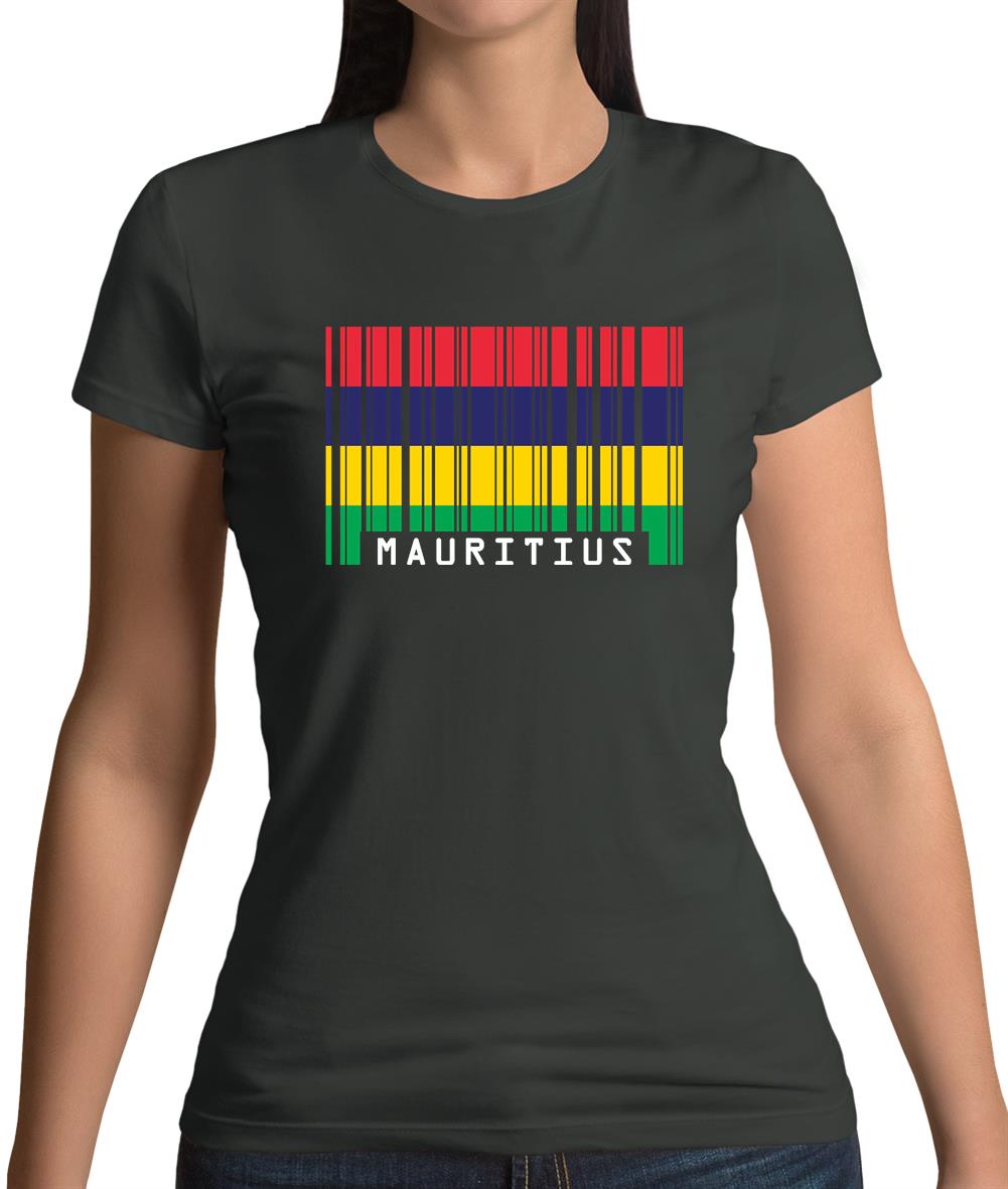 Mauritius Barcode Style Flag Womens T-Shirt