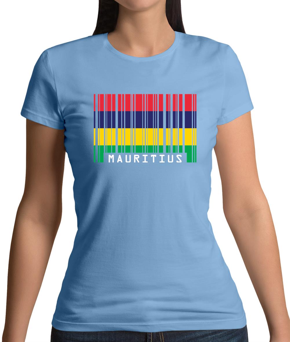 Mauritius Barcode Style Flag Womens T-Shirt