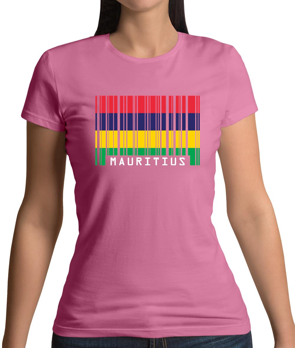 Mauritius Barcode Style Flag Womens T-Shirt