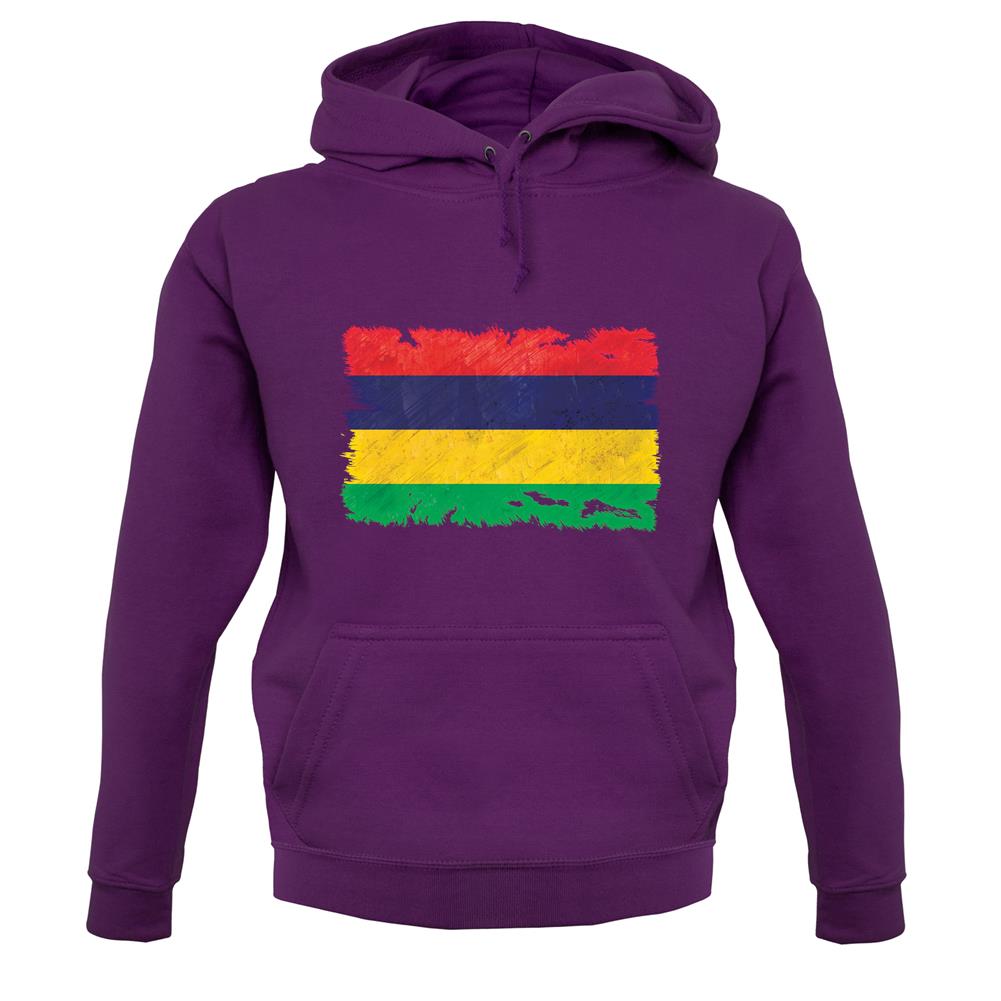 Mauritius Grunge Style Flag unisex hoodie