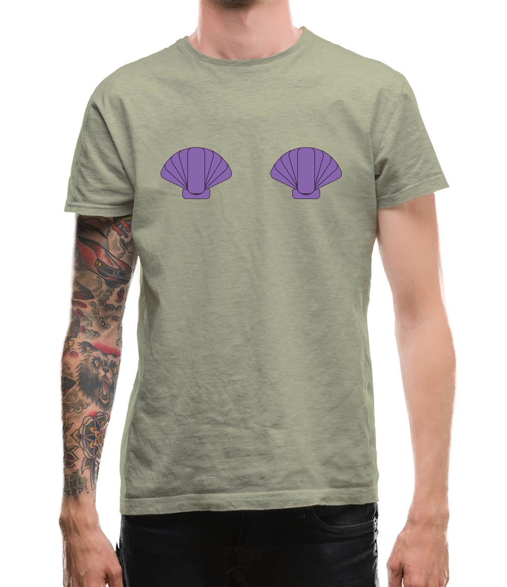 Mermaid Shell Boobs Mens T-Shirt