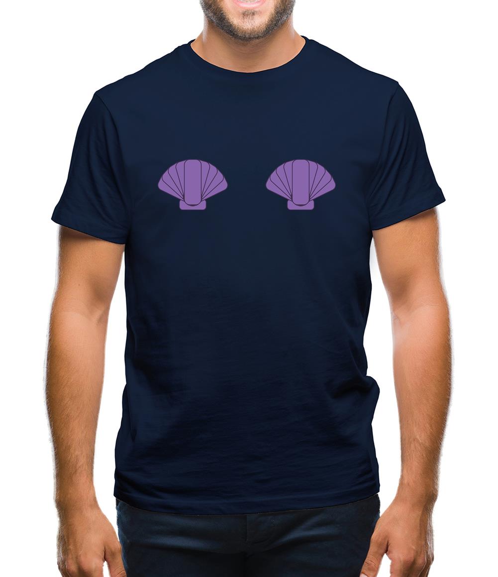 Mermaid Shell Boobs Mens T-Shirt
