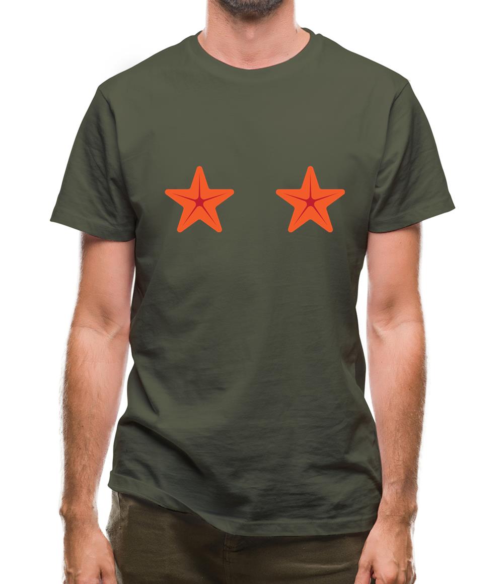 Mermaid Starfish Boobs Mens T-Shirt