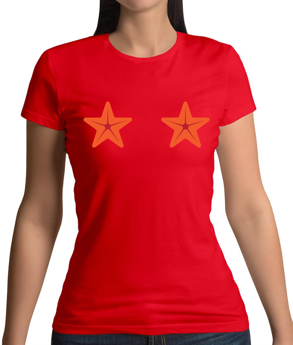 Mermaid Starfish Boobs Womens T-Shirt