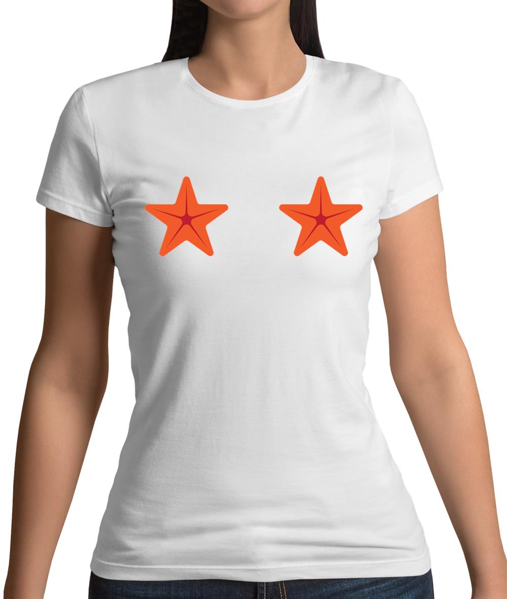 Mermaid Starfish Boobs Womens T-Shirt