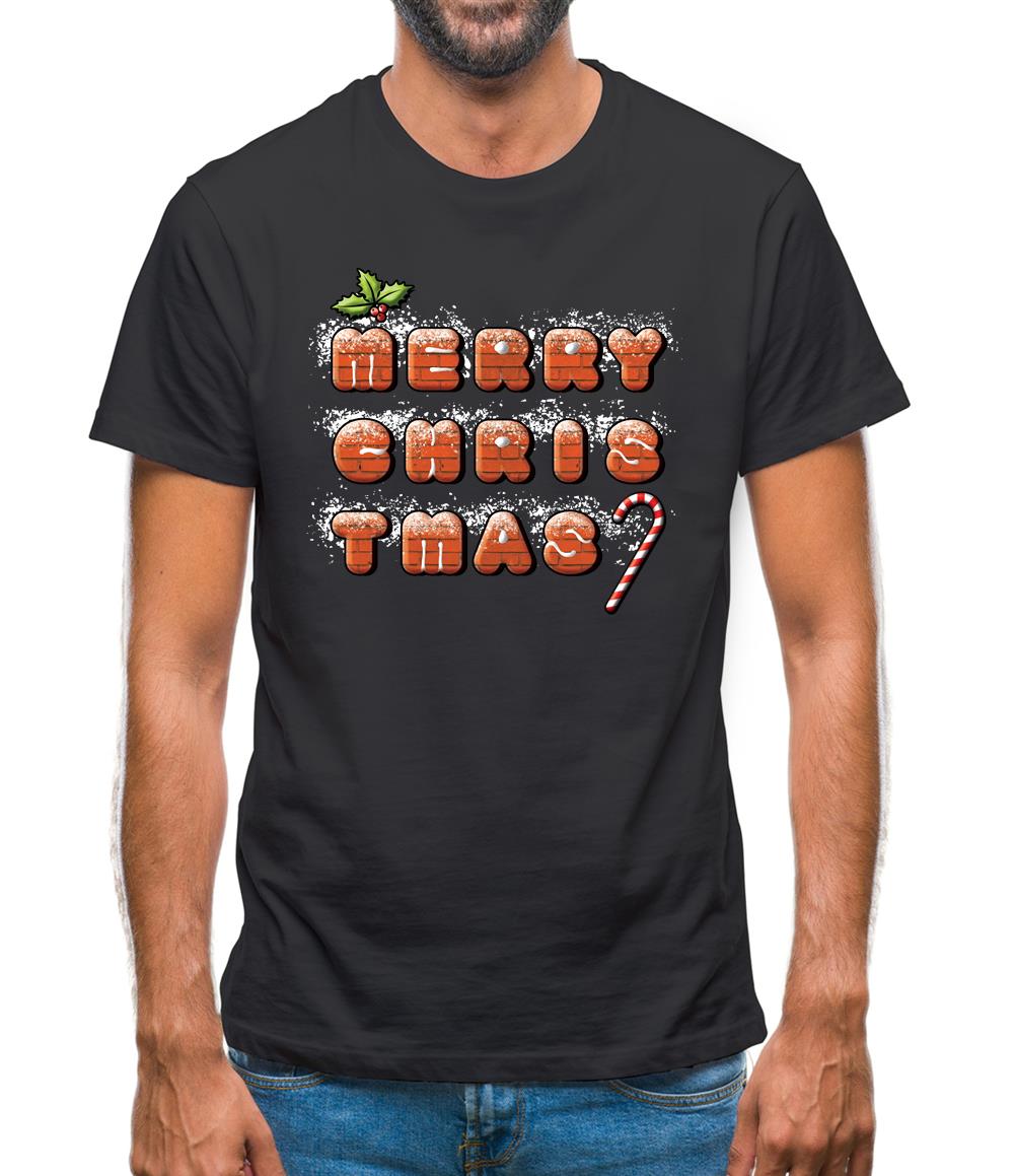 Merry Christmas Biscuits Mens T-Shirt