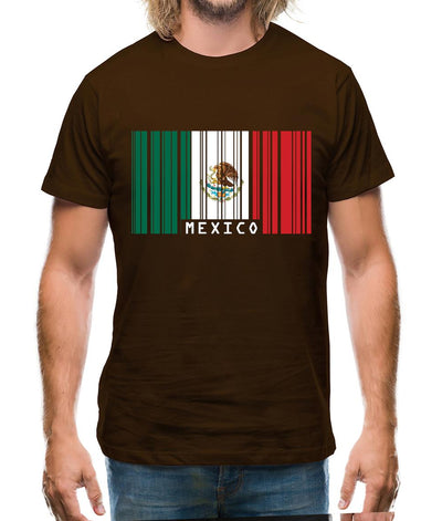 Mexico Barcode Style Flag Mens T-Shirt