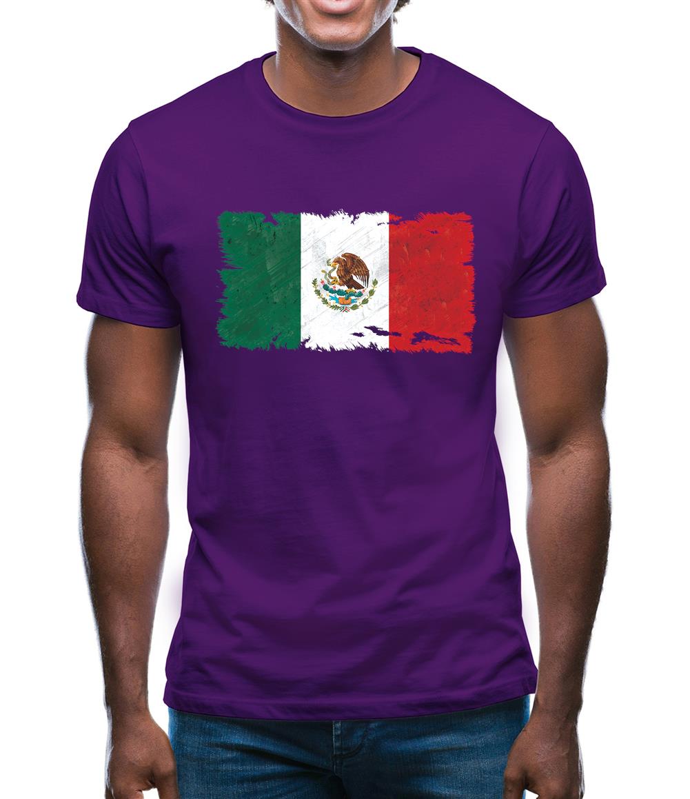 Mexico Grunge Style Flag Mens T-Shirt