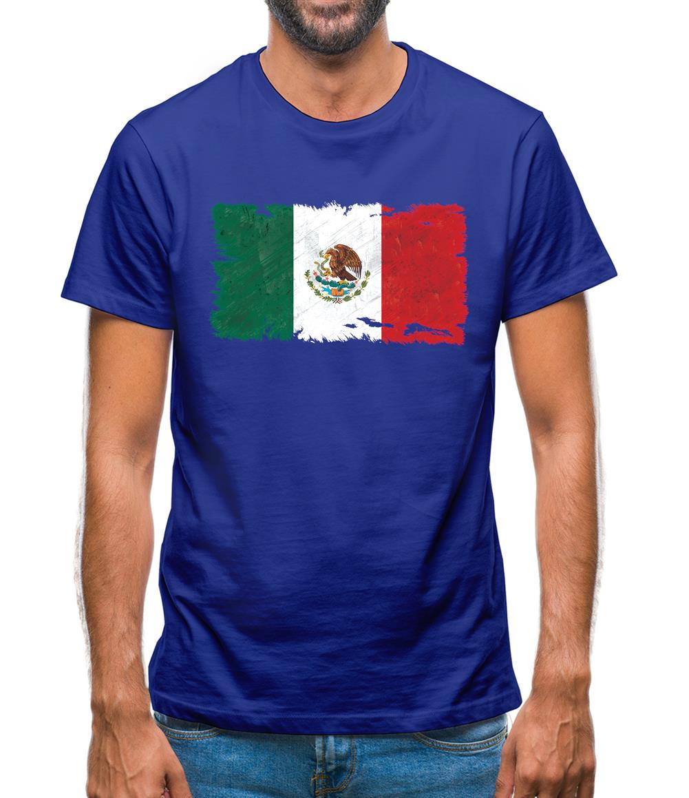 Mexico Grunge Style Flag Mens T-Shirt