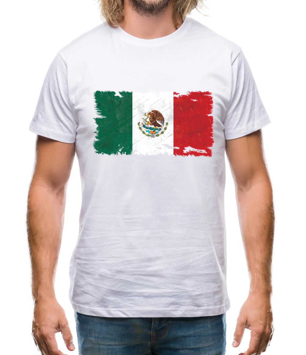 Mexico Grunge Style Flag Mens T-Shirt