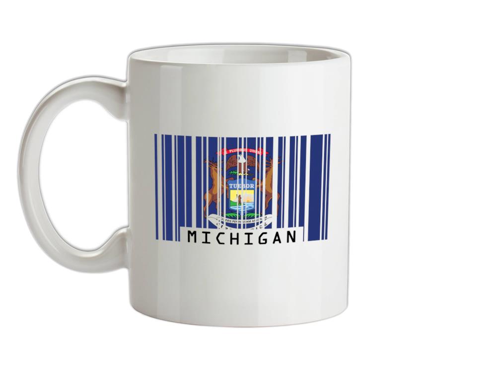 Michigan Barcode Style Flag Ceramic Mug