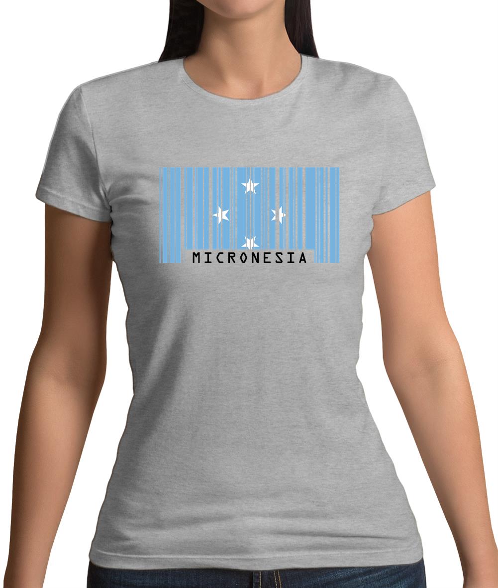Micronesia Barcode Style Flag Womens T-Shirt
