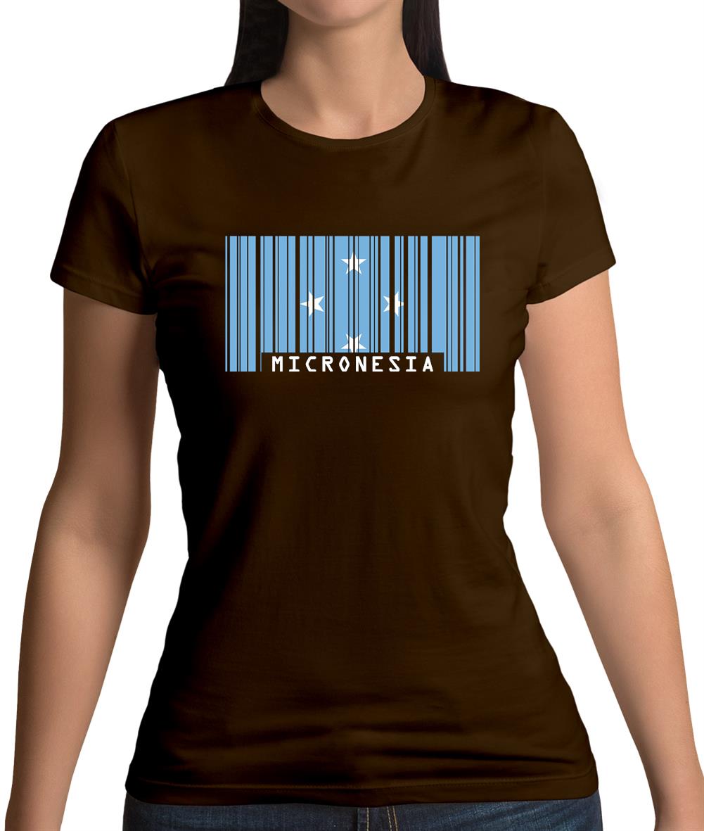 Micronesia Barcode Style Flag Womens T-Shirt