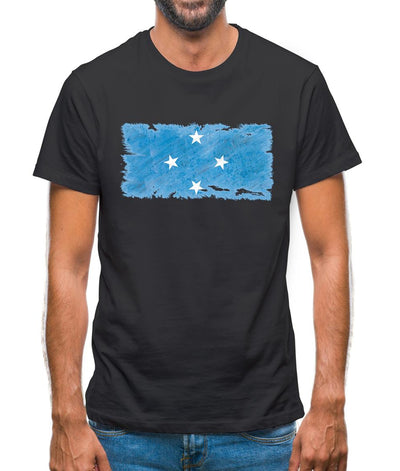Micronesia Grunge Style Flag Mens T-Shirt