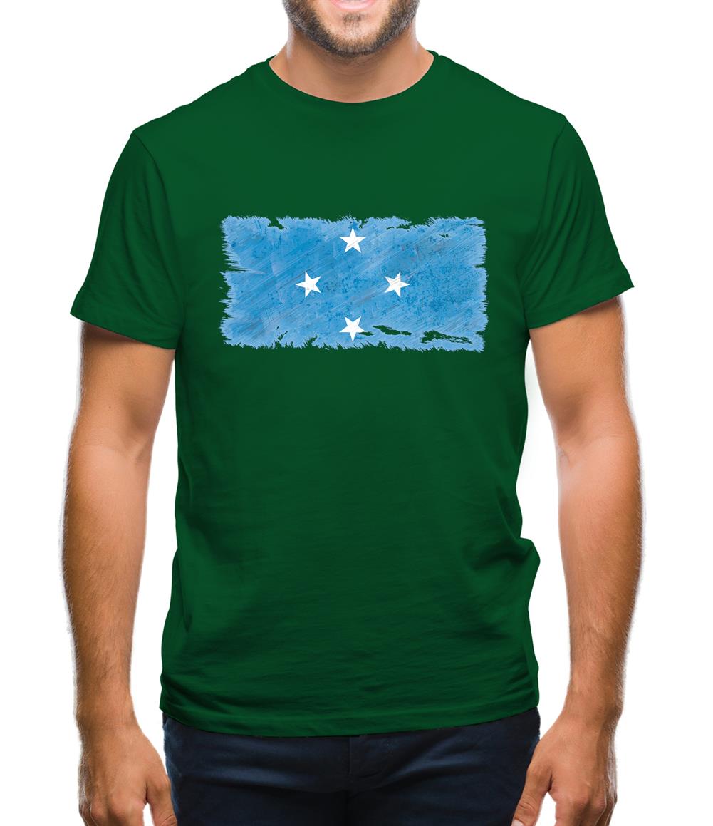 Micronesia Grunge Style Flag Mens T-Shirt