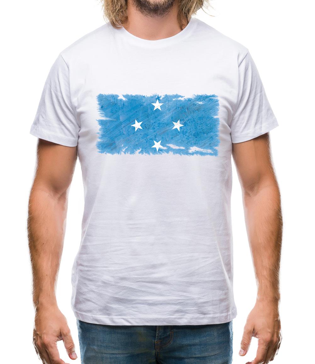 Micronesia Grunge Style Flag Mens T-Shirt