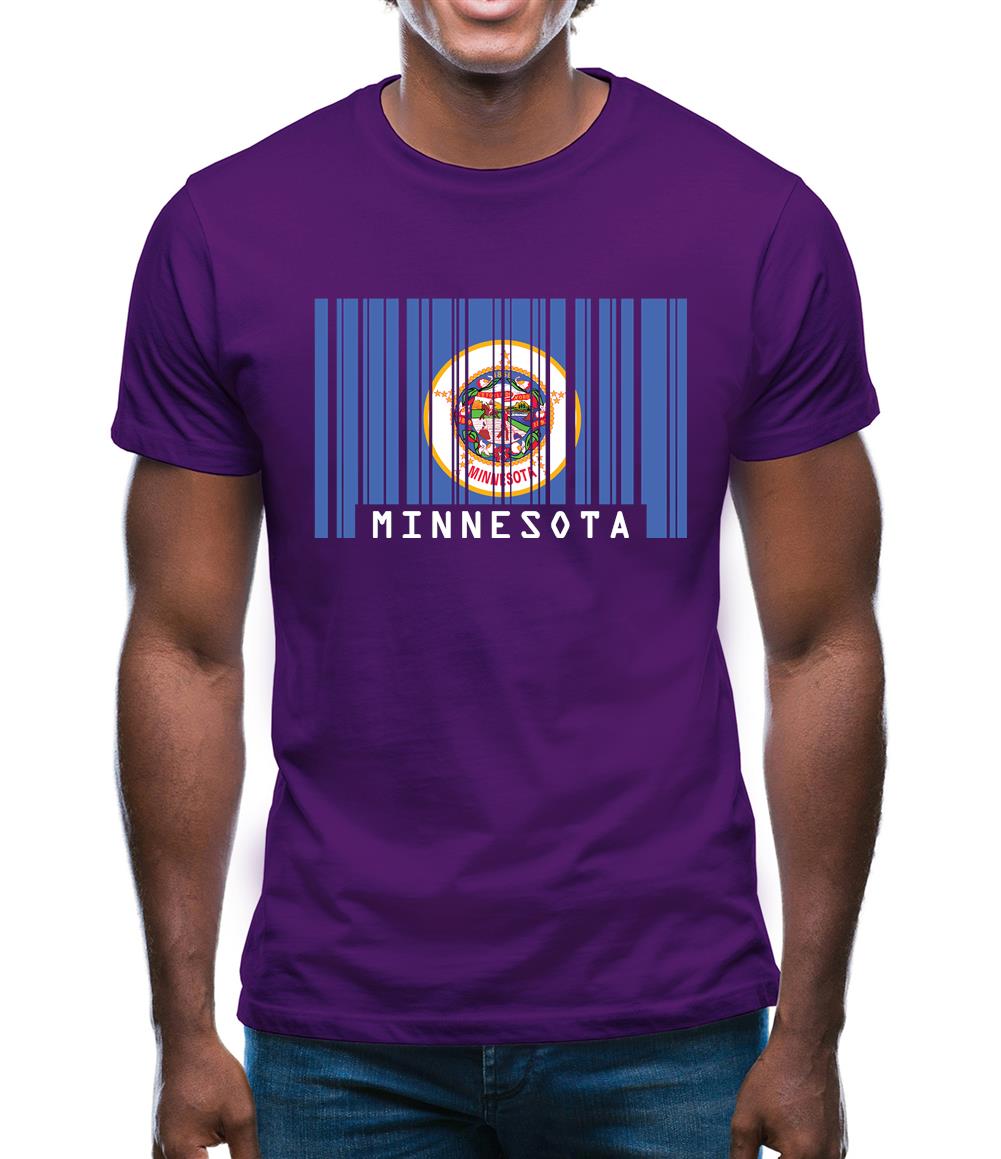 Minnesota Barcode Style Flag Mens T-Shirt