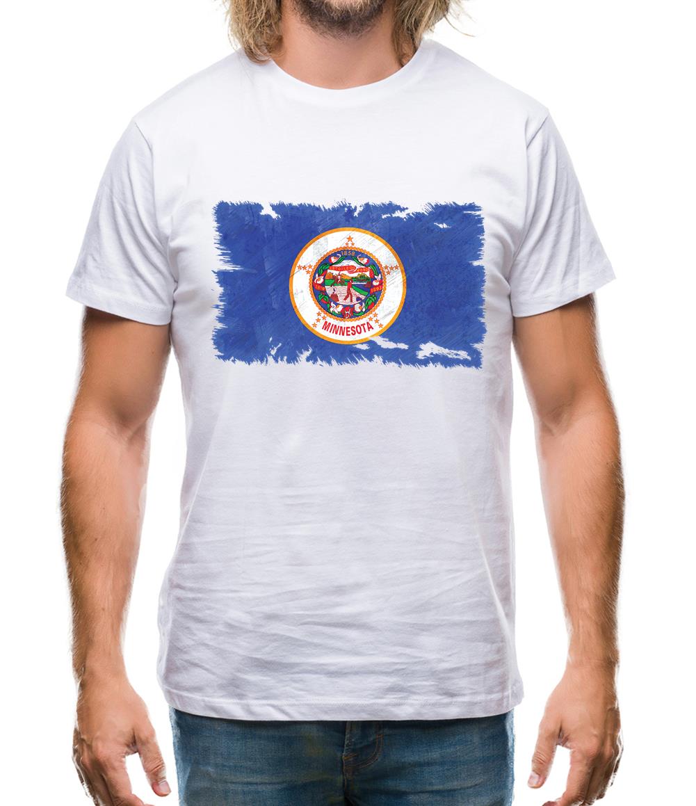Minnesota Grunge Style Flag Mens T-Shirt