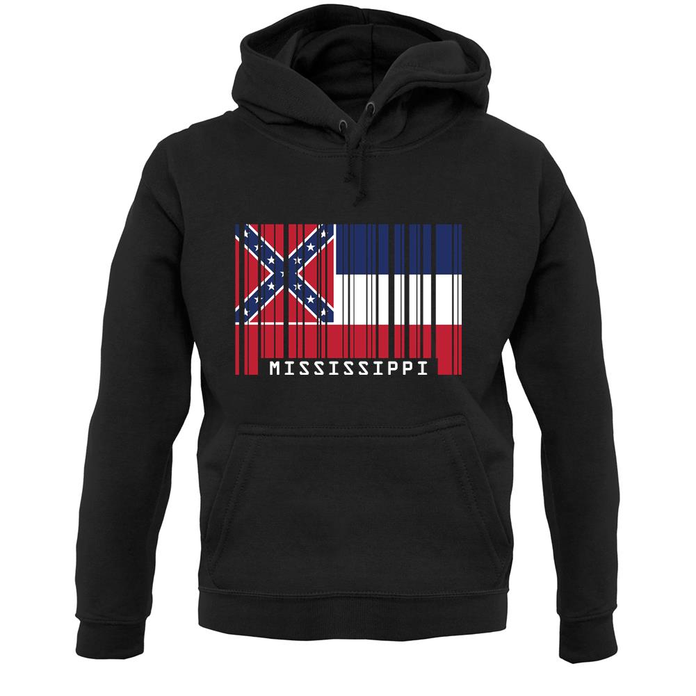 Mississippi Barcode Style Flag Unisex Hoodie