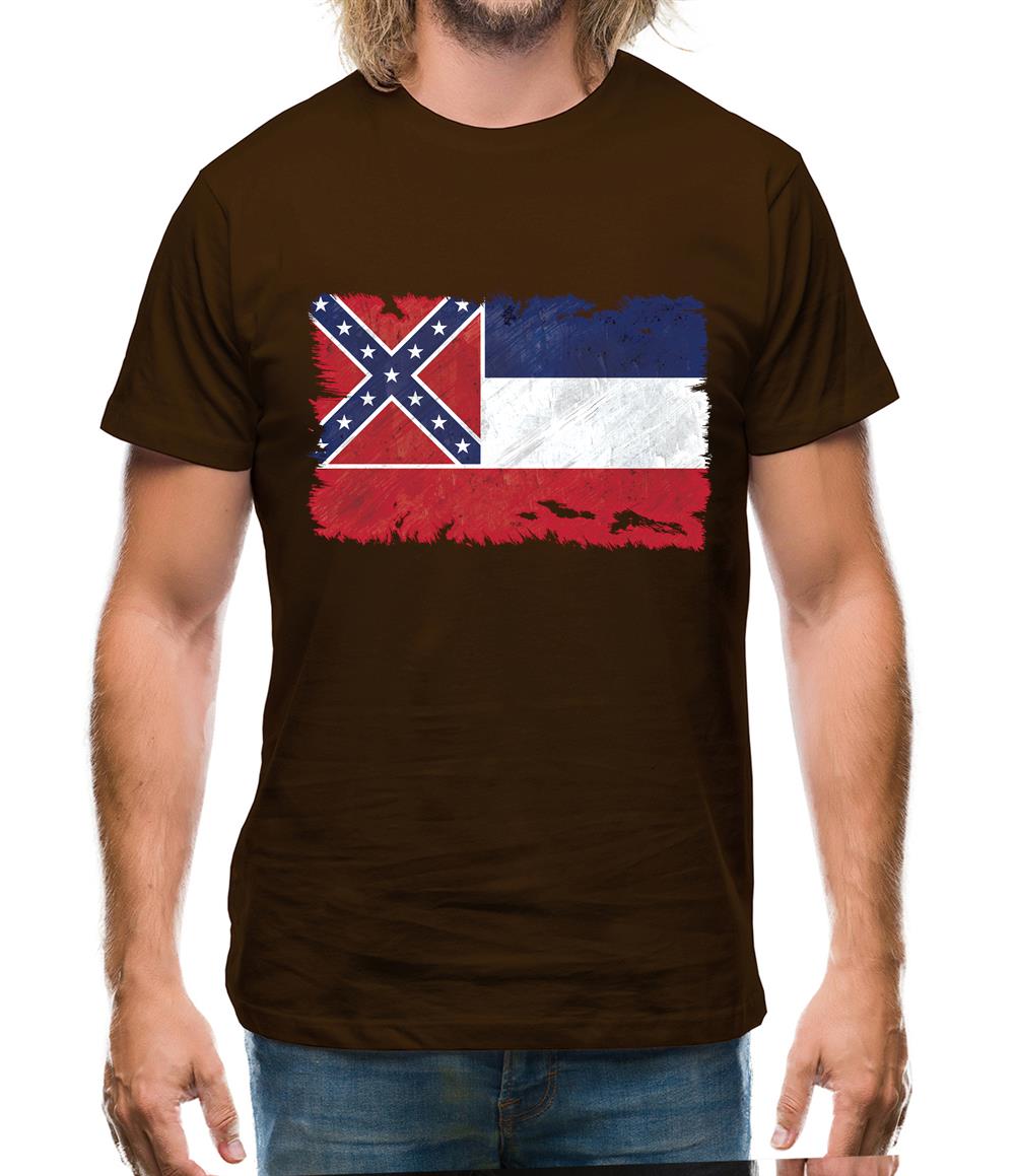 Mississippi Grunge Style Flag Mens T-Shirt